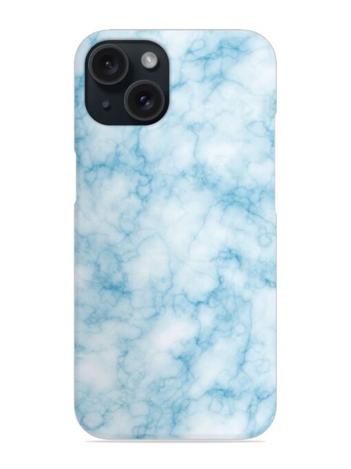 Blue White Natural Marble Snap Case for Apple Iphone 15 Zapvi