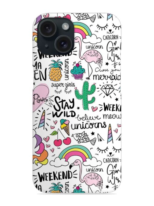 Unicorn Ice Cream Snap Case for Apple Iphone 15 Zapvi