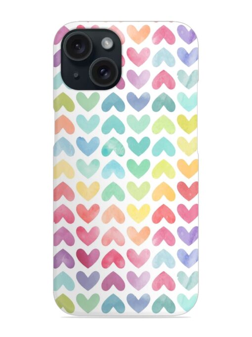 Seamless Colorful Watercolor Snap Case for Apple Iphone 15 Zapvi