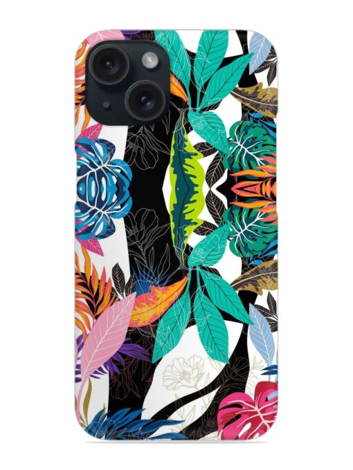 Floral Pattern Bright Snap Case for Apple Iphone 15 Zapvi