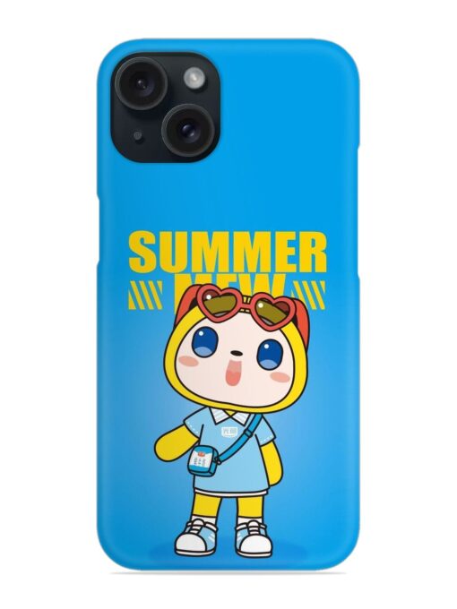 Summer Mew Cartoon Snap Case for Apple Iphone 15 Zapvi