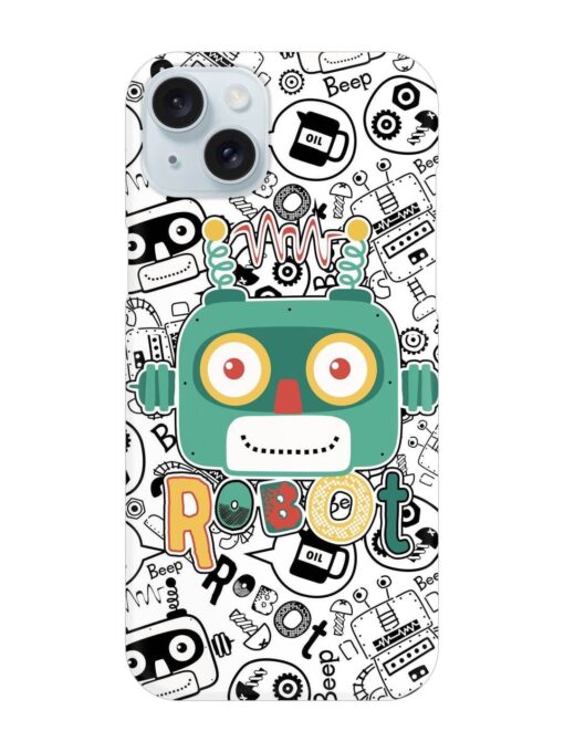 Robot Modern Seamless Pattern Snap Case for Apple Iphone 15 Plus Zapvi