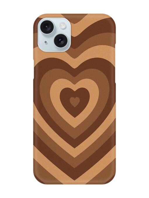 Brown Heart Snap Case for Apple Iphone 15 Plus Zapvi