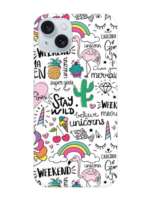 Unicorn Ice Cream Snap Case for Apple Iphone 15 Plus Zapvi