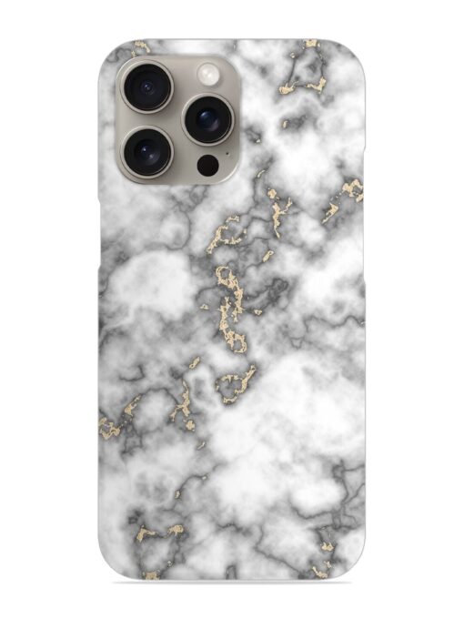 Gray And Gold Marble Snap Case for Apple Iphone 15 Pro Zapvi