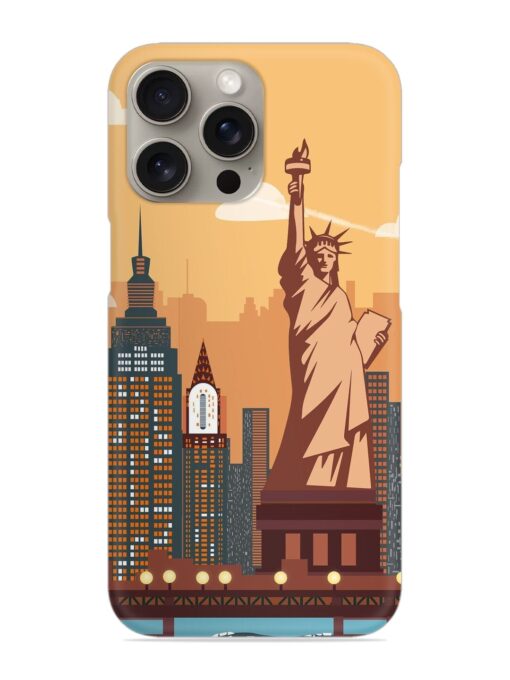 New York Statue Of Liberty Architectural Scenery Snap Case for Apple Iphone 15 Pro Zapvi