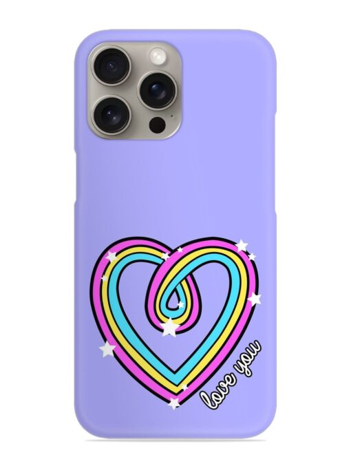 Colorful Rainbow Heart Snap Case for Apple Iphone 15 Pro Zapvi