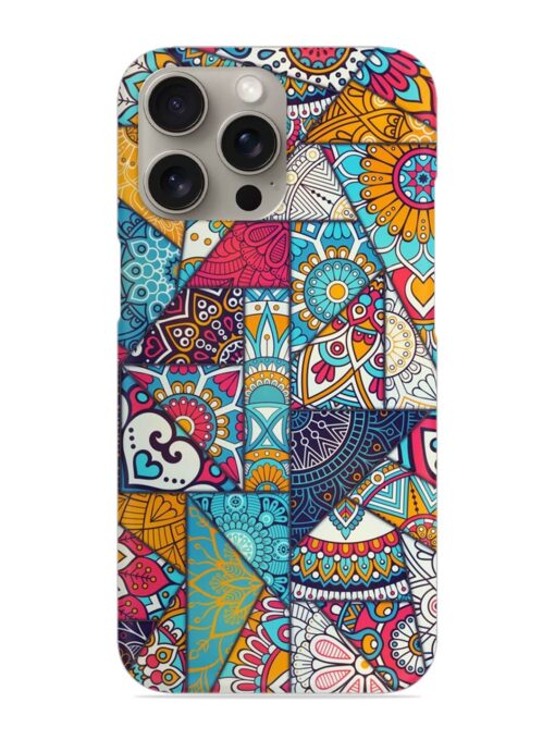 Patchwork Pattern Vintage Snap Case for Apple Iphone 15 Pro Zapvi