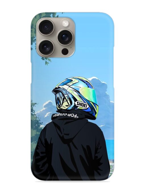 Rider With Helmet Snap Case for Apple Iphone 15 Pro Zapvi