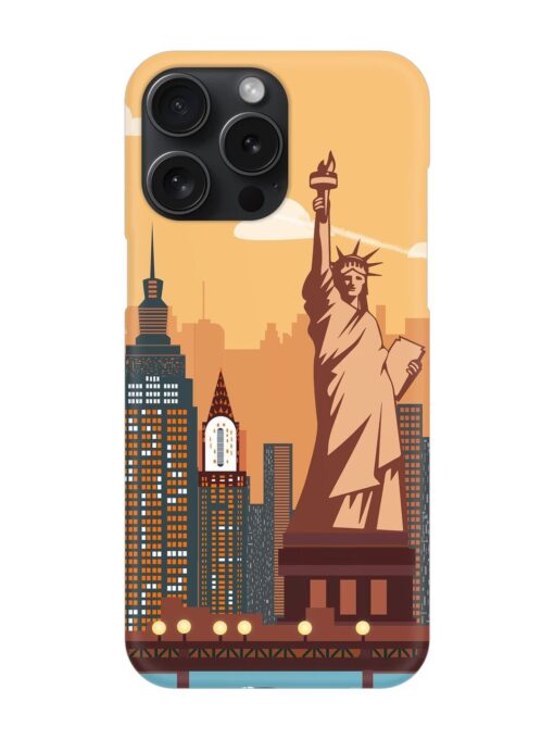 New York Statue Of Liberty Architectural Scenery Snap Case for Apple Iphone 15 Pro Max Zapvi