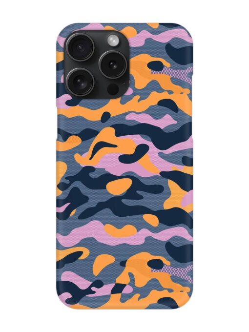 Camouflage Army Military English Orange Art Snap Case for Apple Iphone 15 Pro Max Zapvi