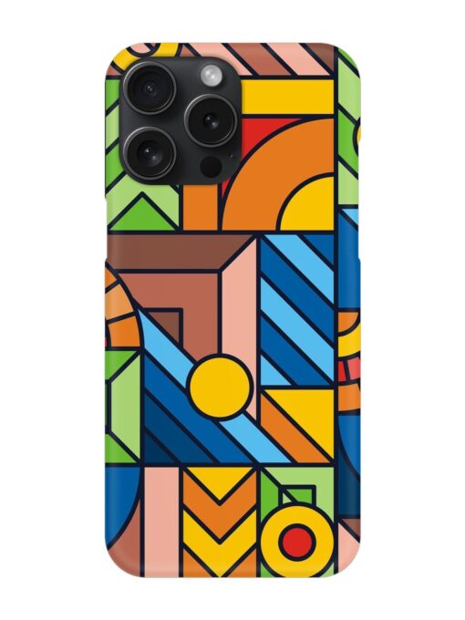 Colorful Geometric Snap Case for Apple Iphone 15 Pro Max Zapvi