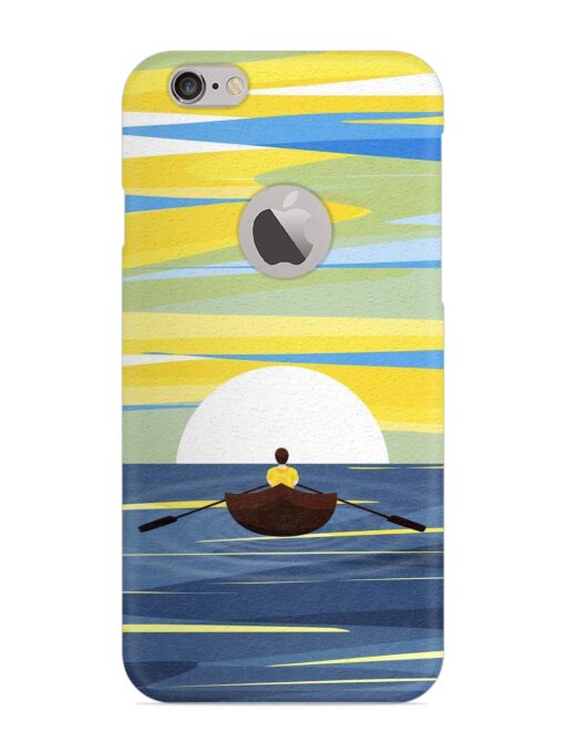 Rowing Person Ferry Paddle Snap Case for Apple Iphone 6 (Logo Cut) Zapvi