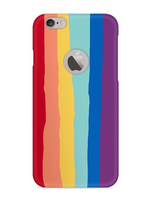 Rainbow Genuine Liquid Snap Case for Apple Iphone 6 (Logo Cut) Zapvi