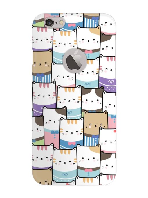 Cute Adorable Cat Snap Case for Apple Iphone 6 (Logo Cut) Zapvi