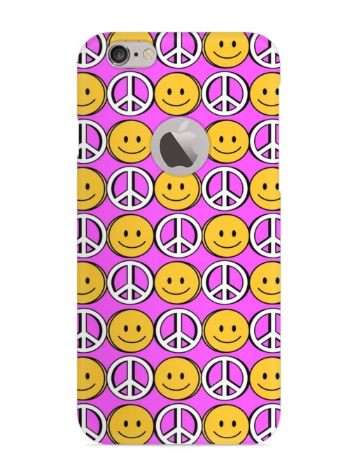 Smiley Face Peace Snap Case for Apple Iphone 6 (Logo Cut) Zapvi