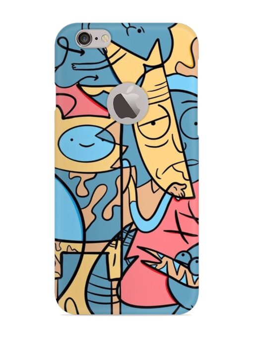 Silly Face Doodle Snap Case for Apple Iphone 6 (Logo Cut) Zapvi