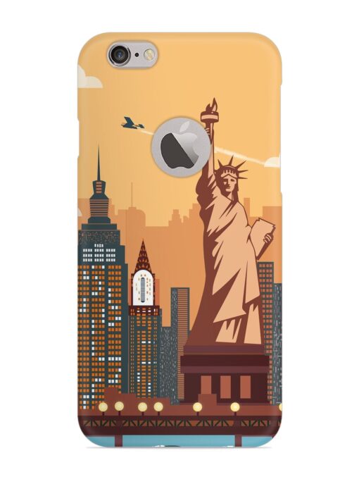 New York Statue Of Liberty Architectural Scenery Snap Case for Apple Iphone 6S (Logo Cut) Zapvi