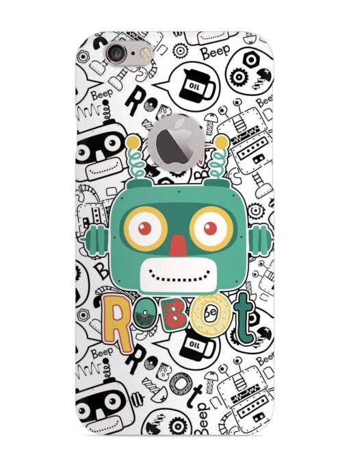 Robot Modern Seamless Pattern Snap Case for Apple Iphone 6S (Logo Cut) Zapvi