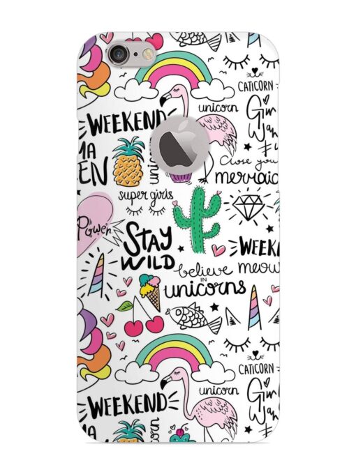 Unicorn Ice Cream Snap Case for Apple Iphone 6S (Logo Cut) Zapvi