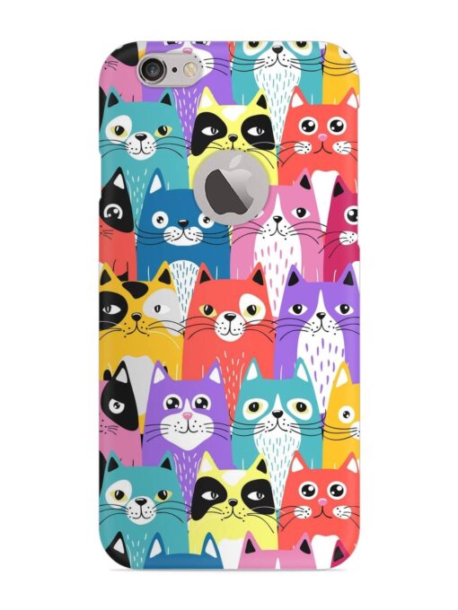 Funny Cartoon Cats Snap Case for Apple Iphone 6S (Logo Cut) Zapvi