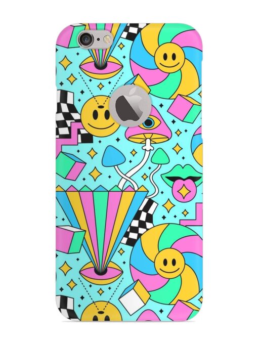 Trippy Rainbow 60S Snap Case for Apple Iphone 6S (Logo Cut) Zapvi