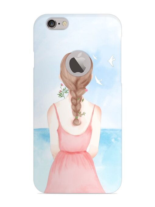 Watercolor Girl Vector Snap Case for Apple Iphone 6S (Logo Cut) Zapvi