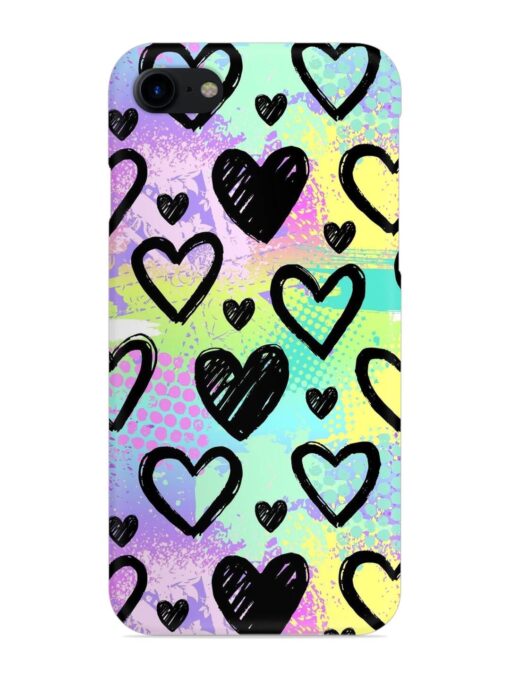 Bright Pattern Hearts Snap Case for Apple Iphone 7 Zapvi