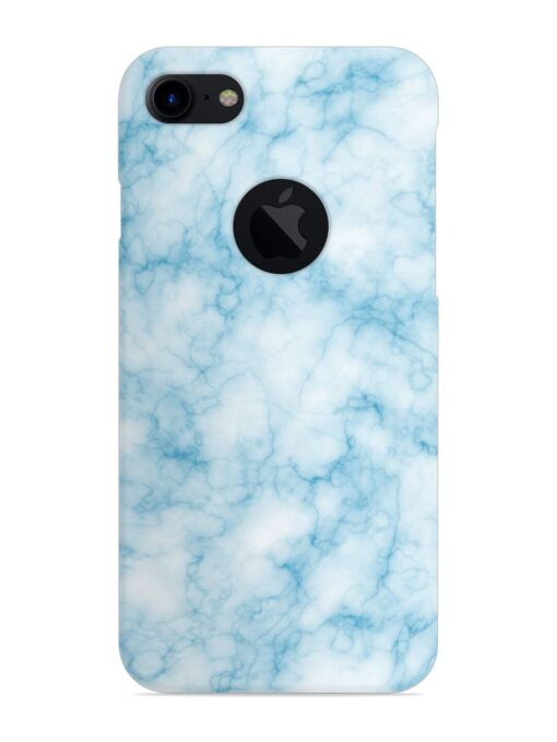 Blue White Natural Marble Snap Case for Apple Iphone 7 (Logo Cut) Zapvi