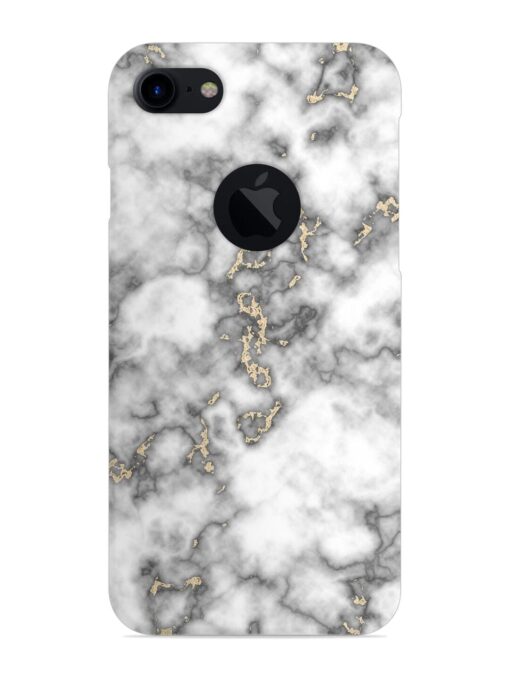 Gray And Gold Marble Snap Case for Apple Iphone 7 (Logo Cut) Zapvi