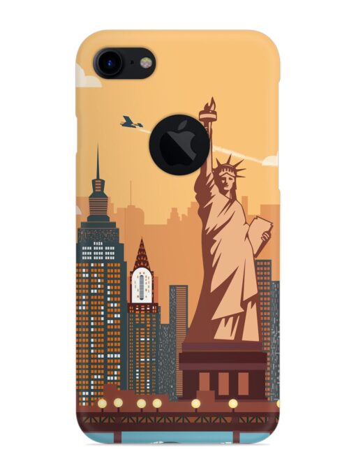 New York Statue Of Liberty Architectural Scenery Snap Case for Apple Iphone 7 (Logo Cut) Zapvi