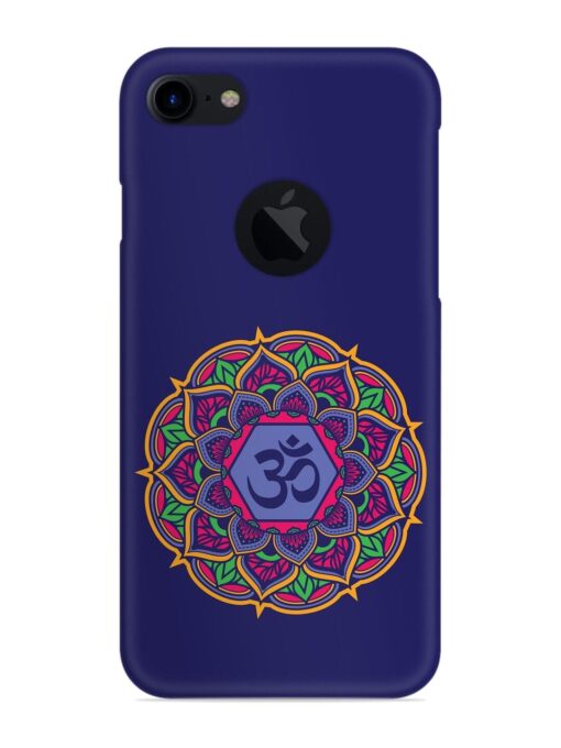 Om Mandala Art Blue Snap Case for Apple Iphone 7 (Logo Cut) Zapvi