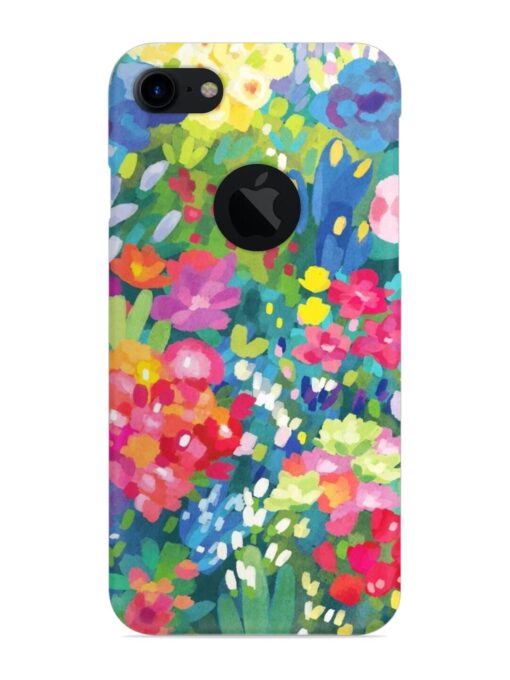 Watercolor Flower Art Snap Case for Apple Iphone 7 (Logo Cut) Zapvi