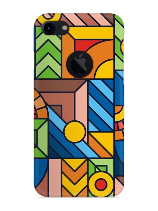 Colorful Geometric Snap Case for Apple Iphone 7 (Logo Cut) Zapvi