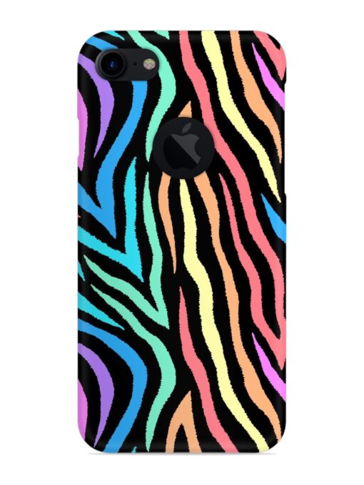 Colorful Abstract Zebra Snap Case for Apple Iphone 7 (Logo Cut) Zapvi