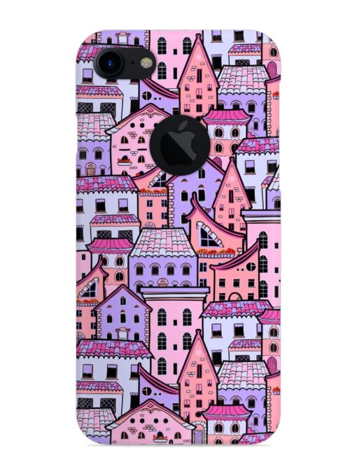 Seamless Pattern Houses Snap Case for Apple Iphone 7 (Logo Cut) Zapvi