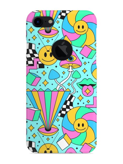 Trippy Rainbow 60S Snap Case for Apple Iphone 7 (Logo Cut) Zapvi