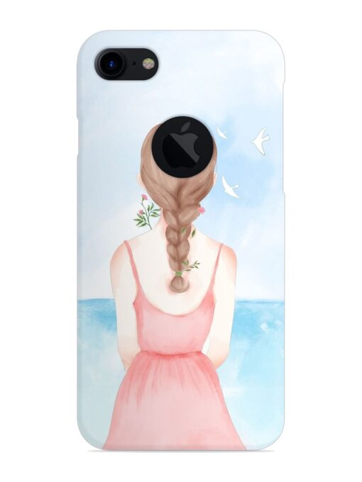 Watercolor Girl Vector Snap Case for Apple Iphone 7 (Logo Cut) Zapvi