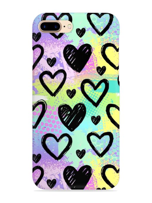 Bright Pattern Hearts Snap Case for Apple Iphone 7 Plus Zapvi