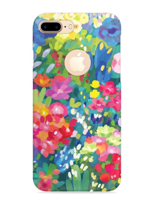 Watercolor Flower Art Snap Case for Apple Iphone 7 Plus (Logo Cut) Zapvi