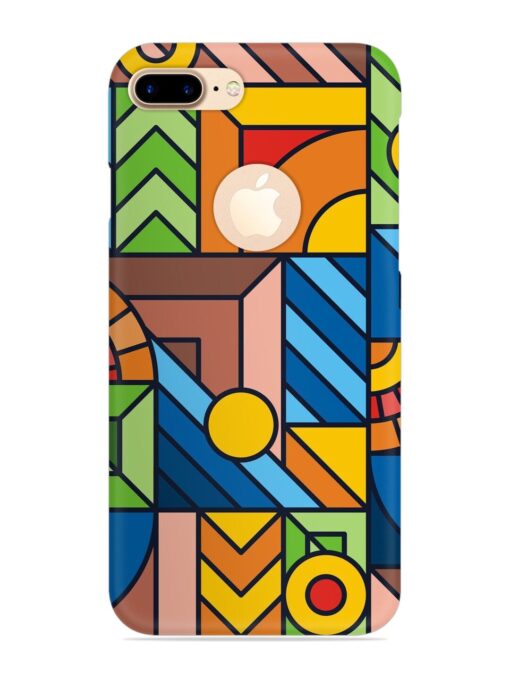 Colorful Geometric Snap Case for Apple Iphone 7 Plus (Logo Cut) Zapvi