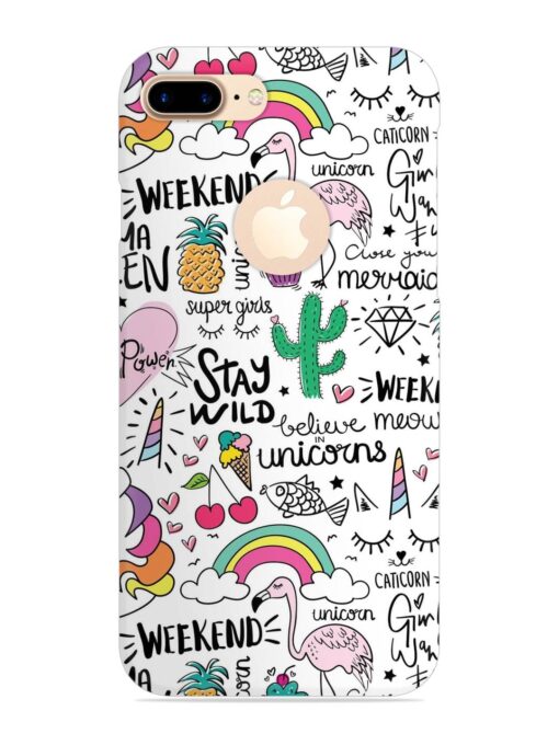 Unicorn Ice Cream Snap Case for Apple Iphone 7 Plus (Logo Cut) Zapvi