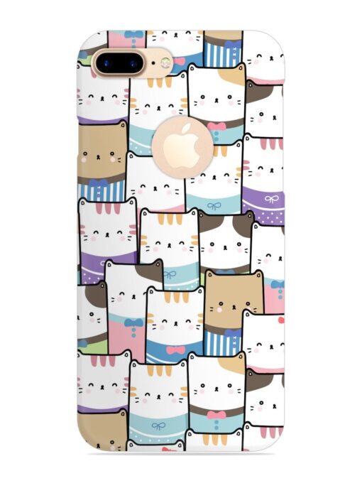 Cute Adorable Cat Snap Case for Apple Iphone 7 Plus (Logo Cut) Zapvi