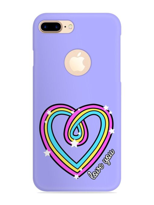 Colorful Rainbow Heart Snap Case for Apple Iphone 7 Plus (Logo Cut) Zapvi