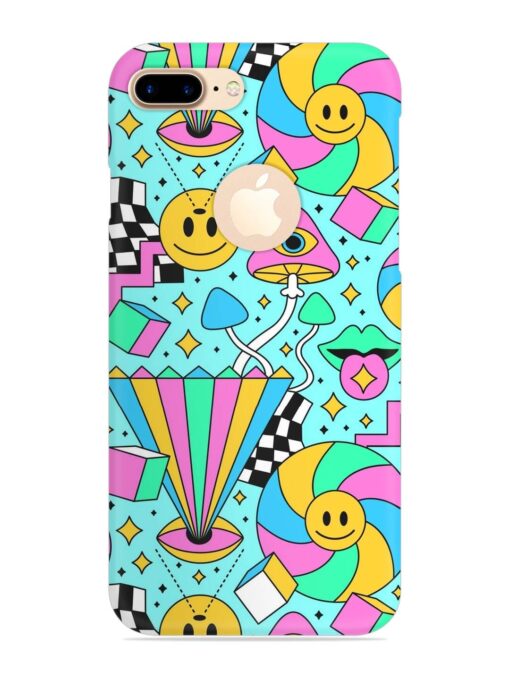 Trippy Rainbow 60S Snap Case for Apple Iphone 7 Plus (Logo Cut) Zapvi