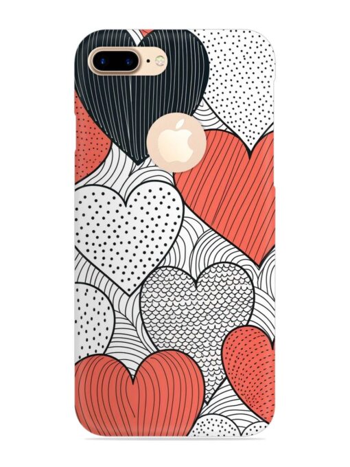 Girly Heart Seamless Snap Case for Apple Iphone 7 Plus (Logo Cut) Zapvi