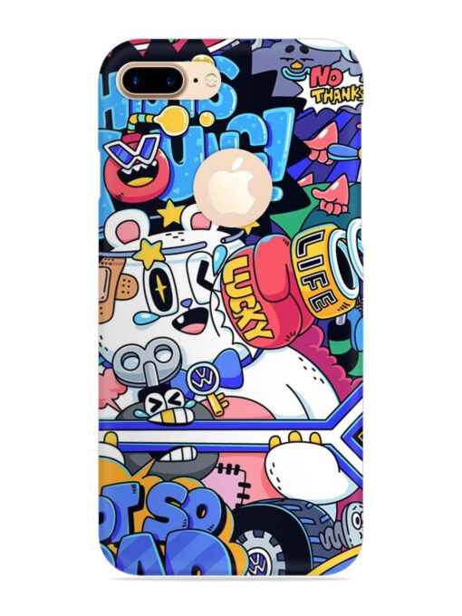 Universal Doodle Snap Case for Apple Iphone 7 Plus (Logo Cut) Zapvi