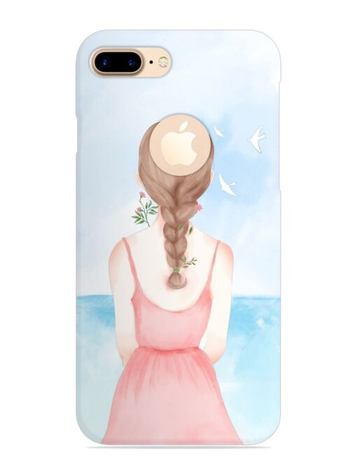 Watercolor Girl Vector Snap Case for Apple Iphone 7 Plus (Logo Cut) Zapvi