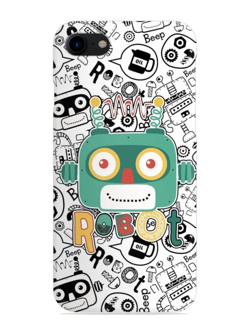 Robot Modern Seamless Pattern Snap Case for Apple Iphone 8 Zapvi