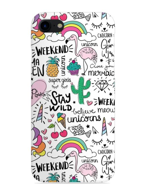 Unicorn Ice Cream Snap Case for Apple Iphone 8 Zapvi